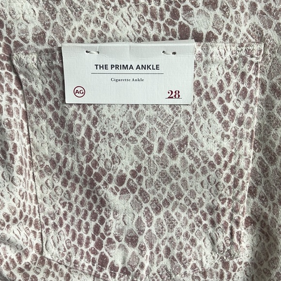 NEW Adriano Goldshmied Prima Ankle Jeans In Python Ivory Dust - Picture 9 of 11